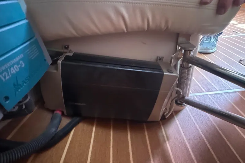 Sea-ductive Yacht Photos Pics Interior of 2011 Catalina 375 yacht showing equipment and seating area.