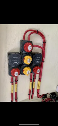  Yacht Photos Pics Electrical panel with red and yellow switches on a 2020 Calcutta 263 Center Console boat.