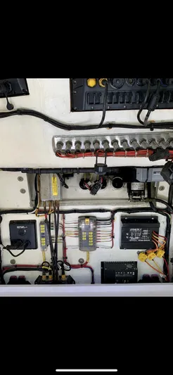  Yacht Photos Pics Electrical panel of 2020 Calcutta 263 Center Console boat with wiring and components.
