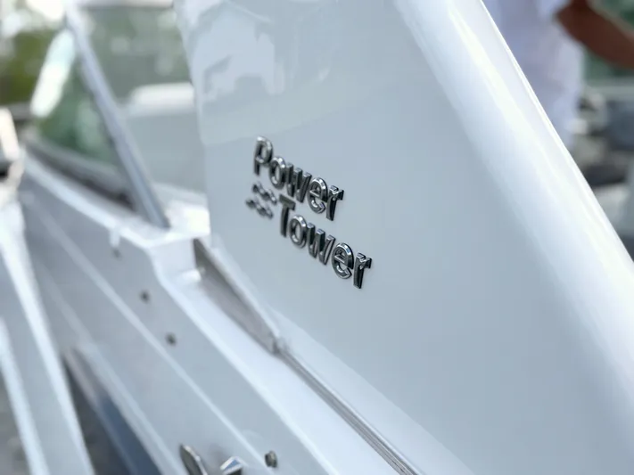  Yacht Photos Pics 2024 Regal 26 XO boat with Power Tower feature, close-up view.