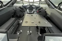 Interior of 2022 Anytec A30 X-Tnd boat with modern seating and table setup.