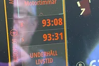 Dashboard of 2022 Anytec A30 X-Tnd showing engine hours and maintenance status.