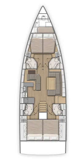 Sunday Girl Yacht Photos Pics 2024 Beneteau Oceanis 51.1 yacht interior layout with spacious cabins and modern amenities.