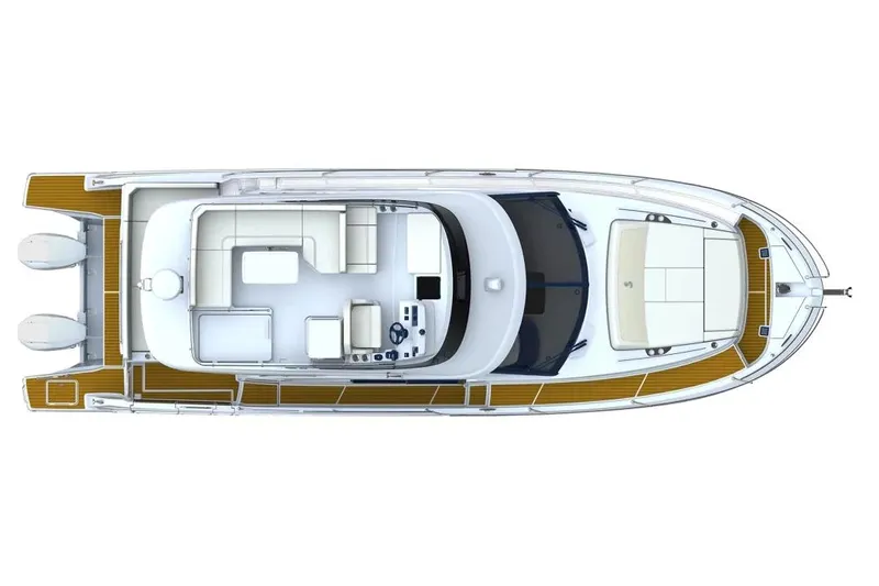 On Order Yacht Photos Pics Manufacturer Provided Image: Top view of 2025 Beneteau Antares 12 Fly yacht, showcasing deck layout.