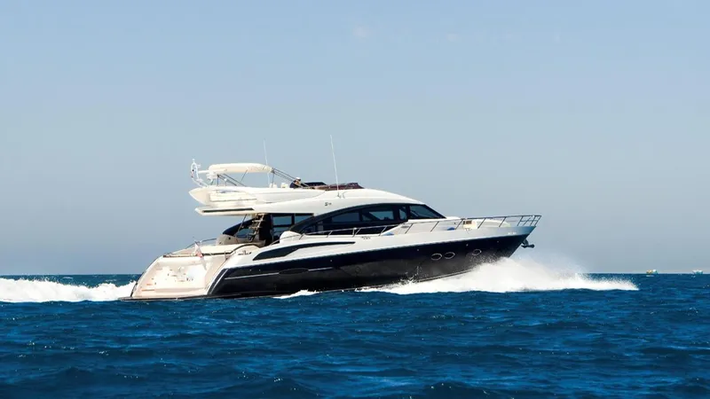  Yacht Photos Pics Luxury Princess S72 yacht cruising on open sea, 2015 model.