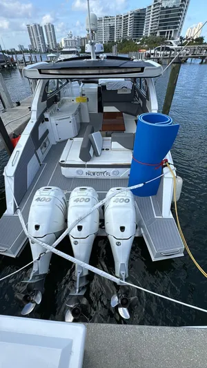  Yacht Photos Pics 2021 Cruisers Yachts 42 GLS docked with triple 400 HP engines, Palm City, FL.