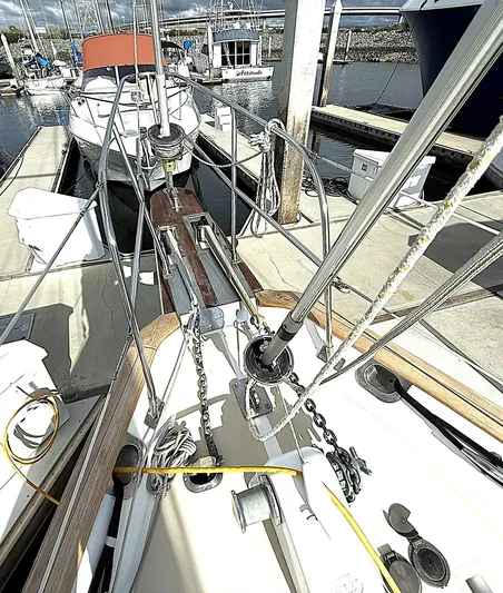 Sarah Yacht Photos Pics 2000 Cabo Rico Pearl Edition Anniversary Special sailboat docked at marina.