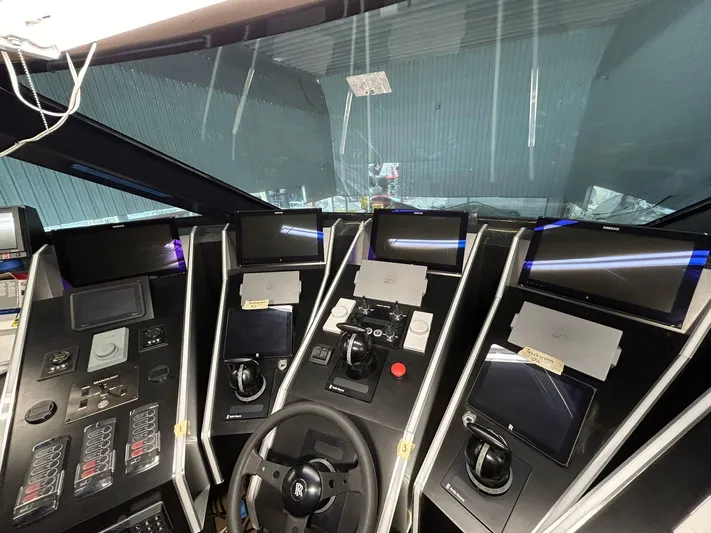 1992/2016 Heesen Motor Yacht Yacht Photos Pics Control panel of a 1992 Heesen 141 Motor Yacht with advanced navigation systems.