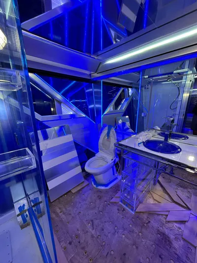 1992/2016 Heesen Motor Yacht Yacht Photos Pics Luxurious bathroom with blue lighting on a 1992 Heesen 141 Motor Yacht.