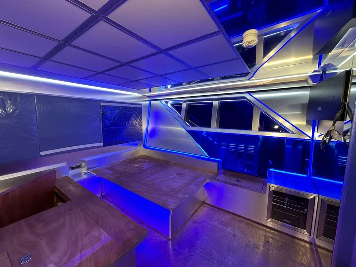 1992/2016 Heesen Motor Yacht Yacht Photos Pics Luxurious interior of 1992 Heesen 141 Motor Yacht with modern blue LED lighting.