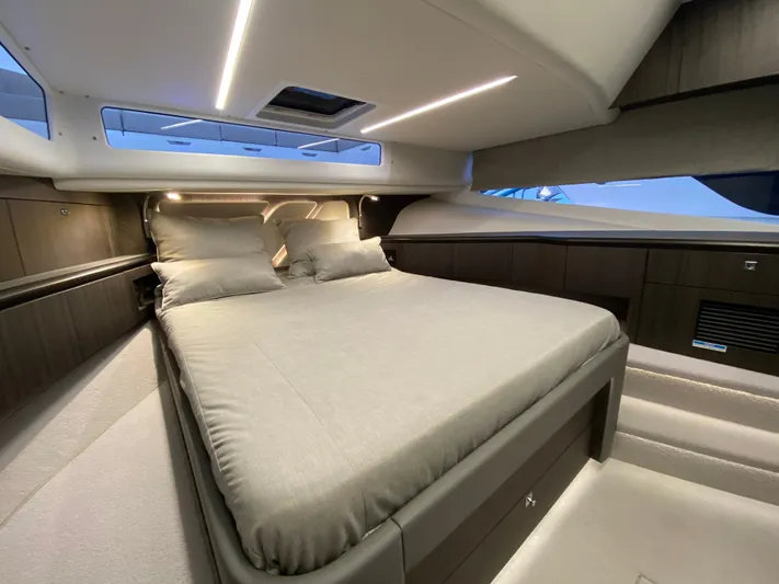  Yacht Photos Pics Luxurious cabin of the 2024 Galeon 435 GTO yacht.