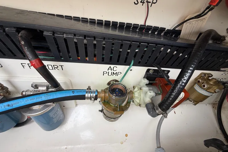 Alroma Yacht Photos Pics 2022 Pursuit S 358 Sport AC pump system with hoses and filters.