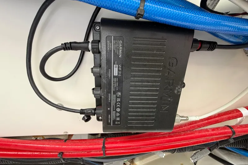 Alroma Yacht Photos Pics Garmin VHF 315 radio installed on 2022 Pursuit S 358 Sport boat.