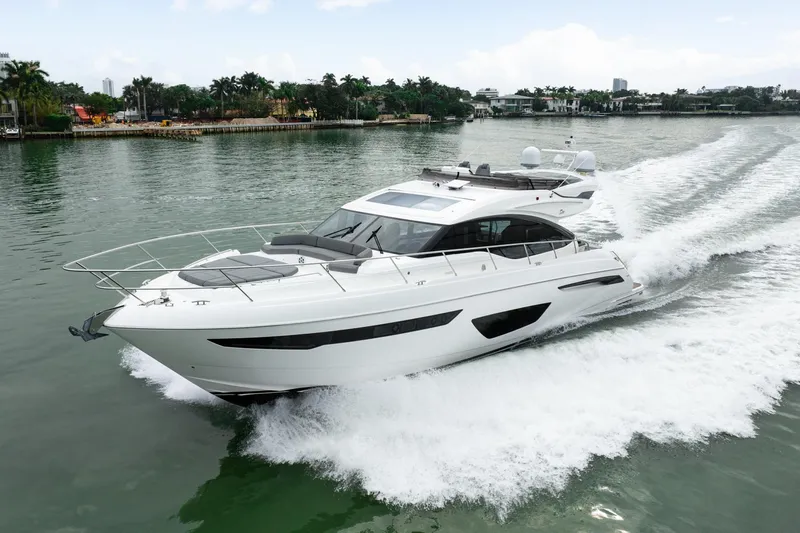 Cinderella Yacht Photos Pics 2017 Princess S65 yacht cruising on a scenic waterway.