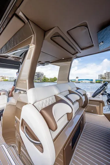  Yacht Photos Pics 2019 Nor-Tech 450 Sport Center Console interior with luxurious seating and modern design.