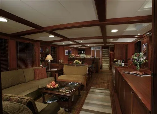 Meander Yacht Photos Pics Luxurious interior of 2003 Northern Marine Pilothouse Trawler.