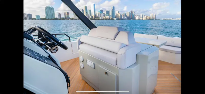  Yacht Photos Pics Luxury FIM 340 REGINA yacht interior with city skyline view, 2022 model.