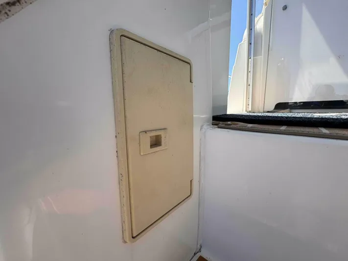  Yacht Photos Pics 2002 Cruisers Yachts 4450 Express Motor Yacht interior detail, featuring a beige panel.