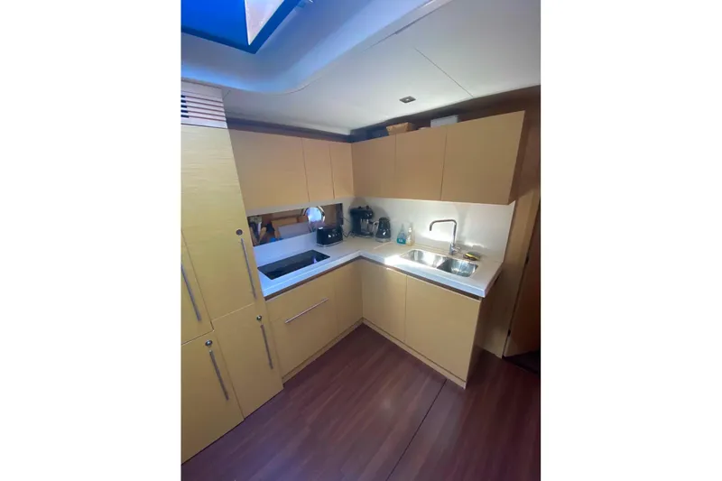  Yacht Photos Pics Modern kitchen interior on 2011 Beneteau Monte Carlo 47 Fly yacht.