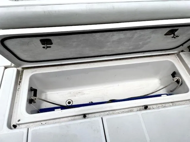 Mae Yacht Photos Pics Open storage compartment on a 2005 Tiara Yachts 3200 boat.