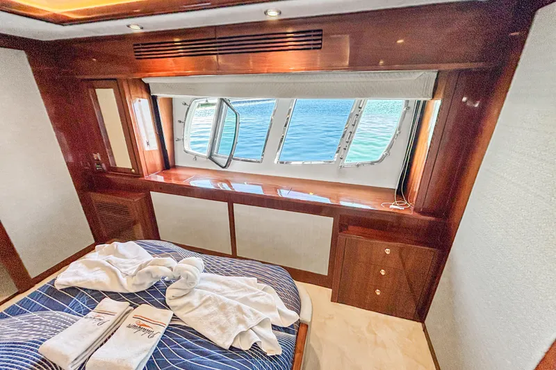  Yacht Photos Pics Luxurious cabin interior of 2010 Sunseeker 30 Metre Yacht with ocean view.