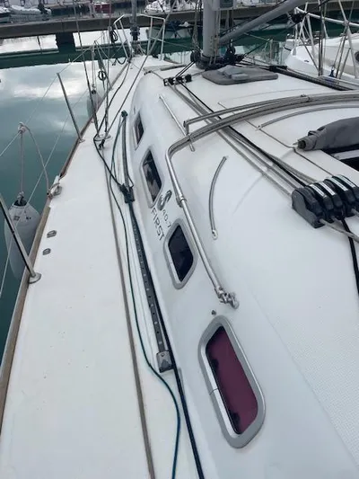  Yacht Photos Pics 2008 Beneteau First 40.7 sailboat deck with rigging and windows.