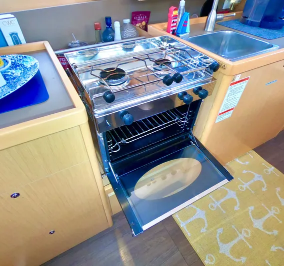 R & R Yacht Photos Pics Galley area on a 2014 Beneteau Oceanis 38 yacht.