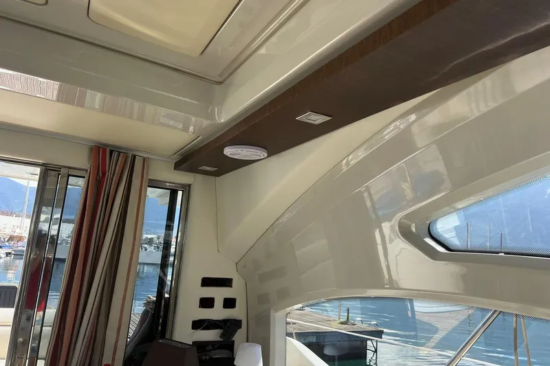  Yacht Photos Pics Interior of a 2008 Azimut 43S yacht with modern design and waterfront view.