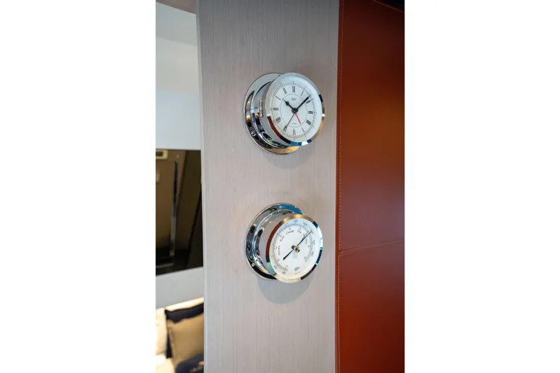  Yacht Photos Pics Chrome nautical instruments on Riva Dolceriva 48 yacht, 2019 model.