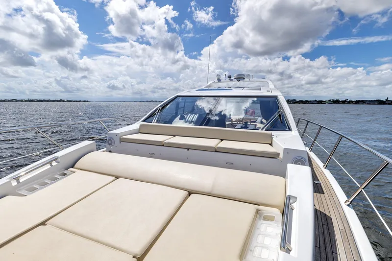 Knot On Call Yacht Photos Pics Azimut 55S 2015 yacht on open water under a partly cloudy sky.