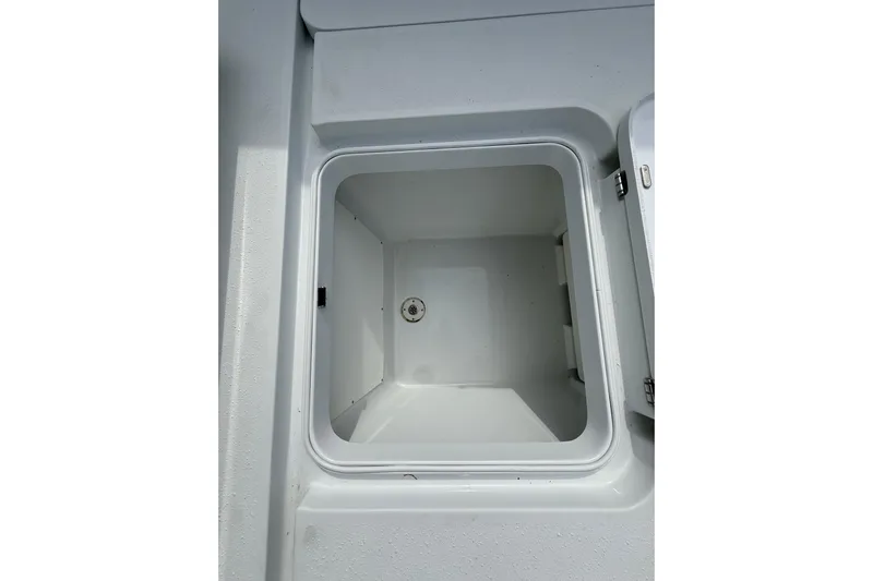  Yacht Photos Pics Open storage compartment on 2018 Yellowfin 32 Offshore boat.