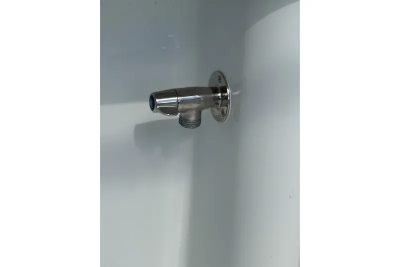  Yacht Photos Pics Stainless steel fitting on 2018 Yellowfin 32 Offshore boat interior.