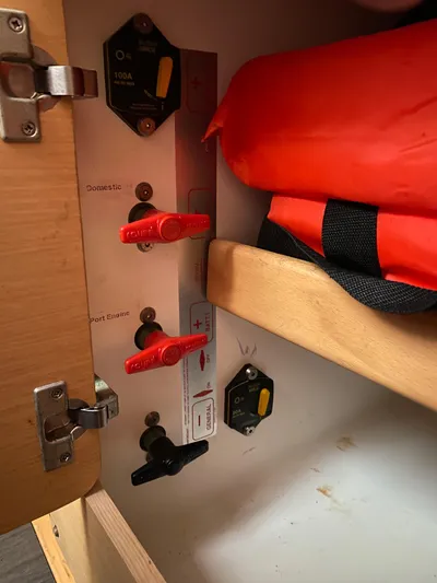 Eugenite Yacht Photos Pics Electrical panel and safety equipment inside a 2013 Lagoon 380 catamaran.