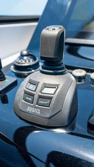  Yacht Photos Pics Control panel of 2023 VanDutch 32 yacht with Volvo Penta joystick.