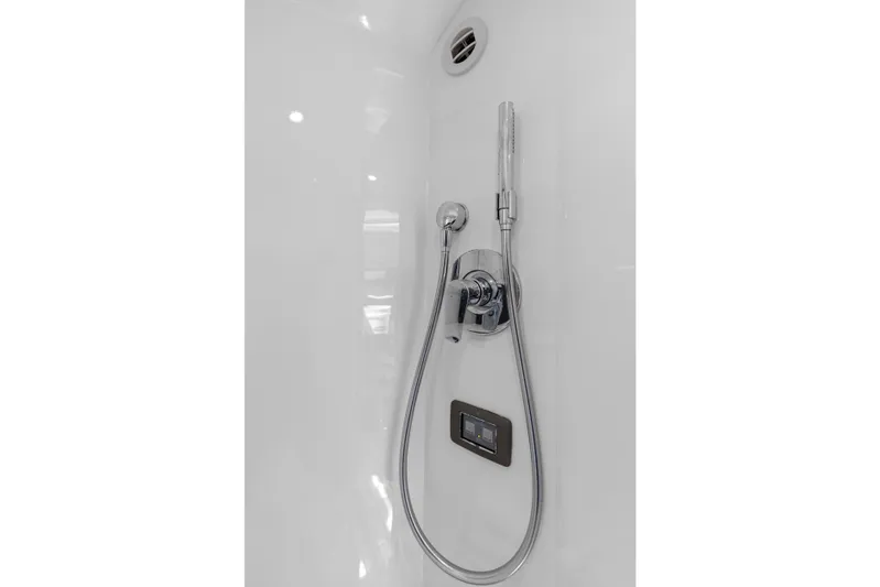  Yacht Photos Pics Modern shower fixture in 2020 Princess R35 yacht bathroom.