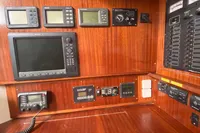 Control panel of 1995 Devonport Challenge 67 yacht with navigation instruments.