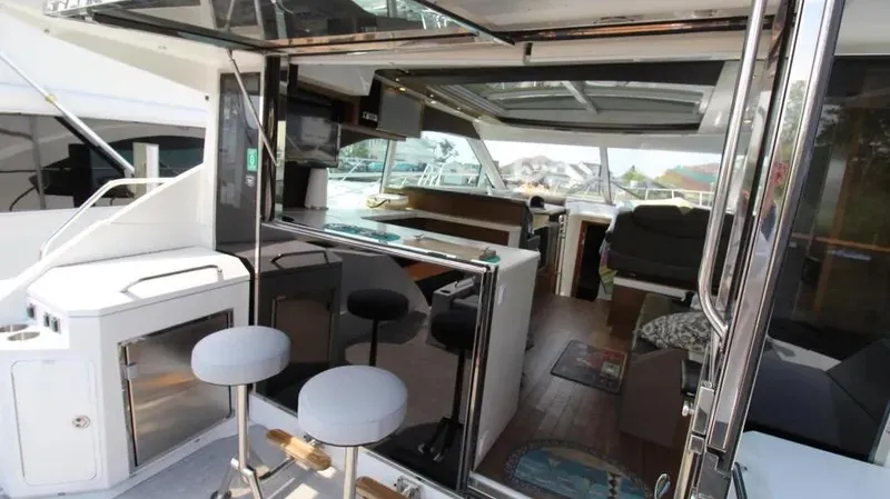 Stella Maris Yacht Photos Pics 2016 Cruisers Yachts 45 Cantius interior with modern seating and open layout.