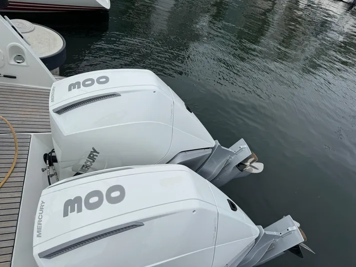 La Bella Vita Yacht Photos Pics Two Mercury outboard engines on a 2020 Beneteau Flyer 10 boat.