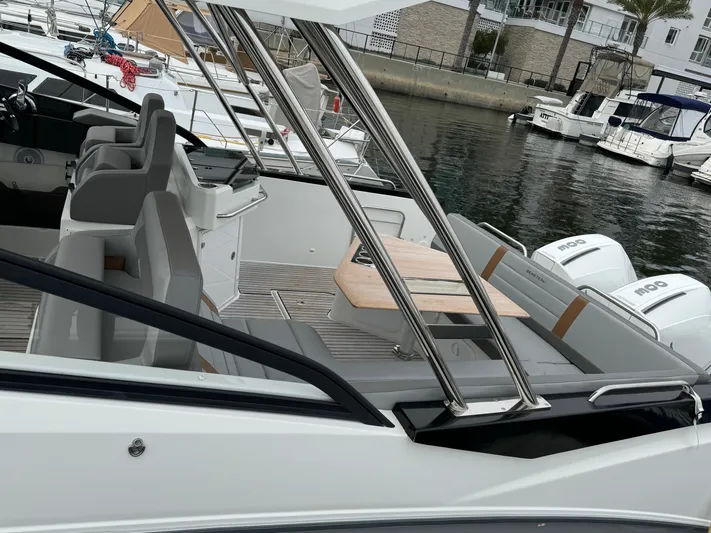 La Bella Vita Yacht Photos Pics 2020 Beneteau Flyer 10 boat, modern design, dockside view.