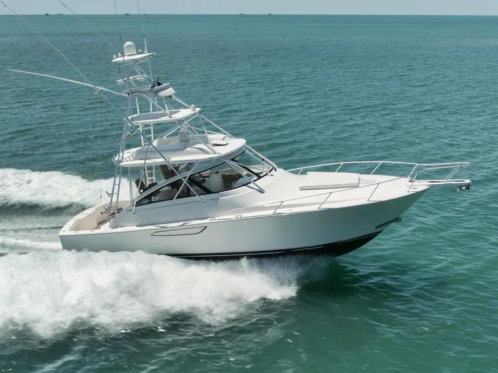 Gamechanger Yacht Photos Pics Viking 42 GAMECHANGER - Starboard Aerial Running Shot