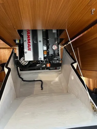 C426 #115 Yacht Photos Pics Engine compartment of 2025 Catalina 426 sailboat with Yanmar engine.
