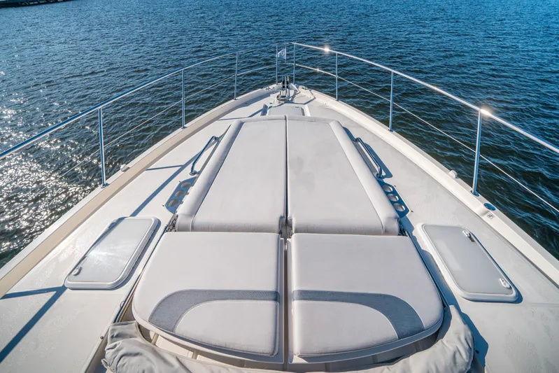 Water Dog Yacht Photos Pics 2024 Riviera 5400 Sport Yacht sun deck with ocean view.