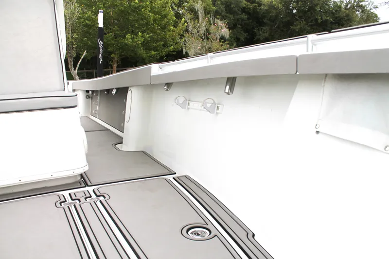  Yacht Photos Pics 2005 Yellowfin 31 Open boat interior with sleek, modern design and spacious deck.