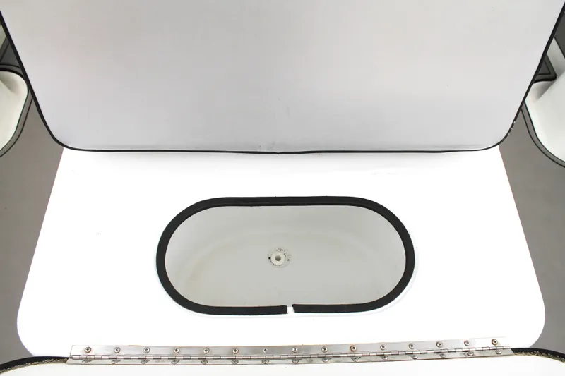  Yacht Photos Pics Open storage compartment on a 2005 Yellowfin 31 Open boat.