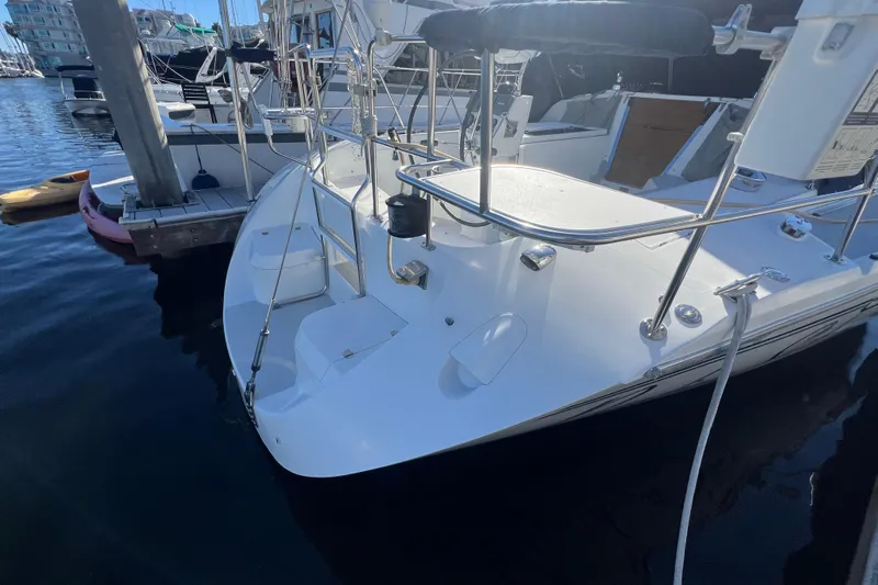  Yacht Photos Pics 2007 Catalina 42 MkII sailboat docked at marina, showcasing sleek deck design.