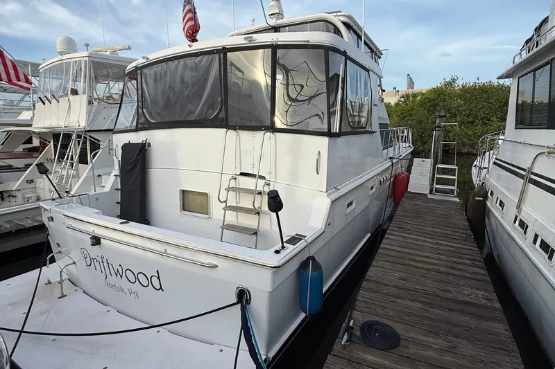 Driftwood Yacht Photos Pics 1995 Jefferson 52 Riviana Cockpit MY yacht named Driftwood docked at marina.