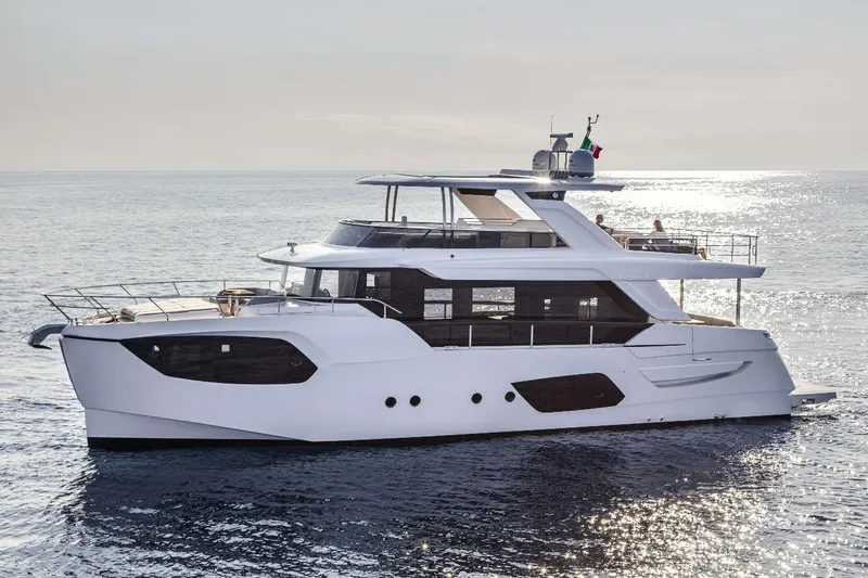  Yacht Photos Pics Luxury Absolute Navetta 68 yacht cruising on open sea, 2026 model.