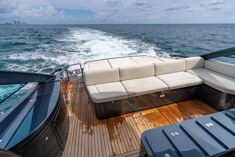 Two Bite Yacht Photos Pics Luxurious 2018 Pershing 5x yacht with spacious deck and ocean view.