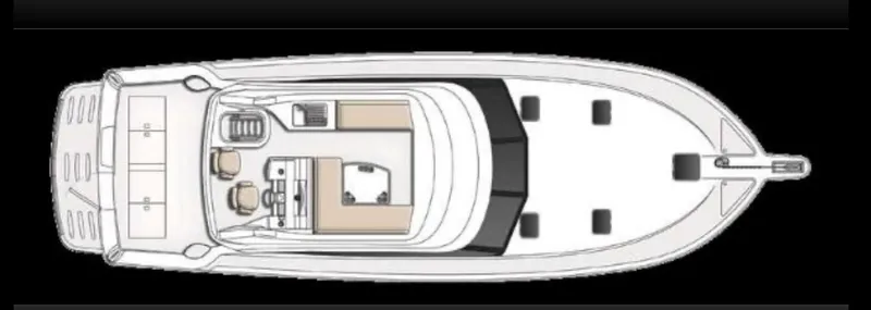 2009 Riviera 47 Yacht Photos Pics Top view layout of a 2009 Riviera 47 Enclosed Flybridge Series II yacht.