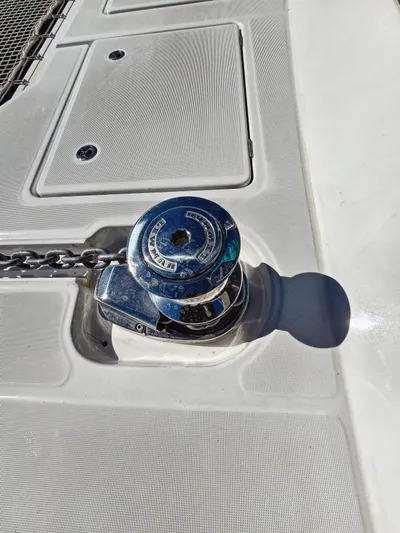 Firefly Yacht Photos Pics Chrome winch on 2012 Lagoon 620 NEO yacht deck.